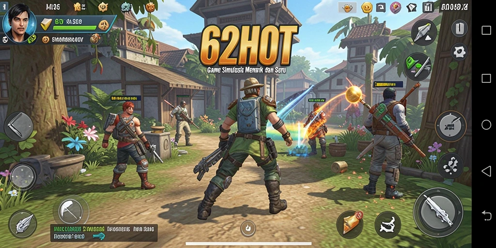 Screenshot gameplay 62HOT yang menarik dengan banyak interaksi dan aksi.