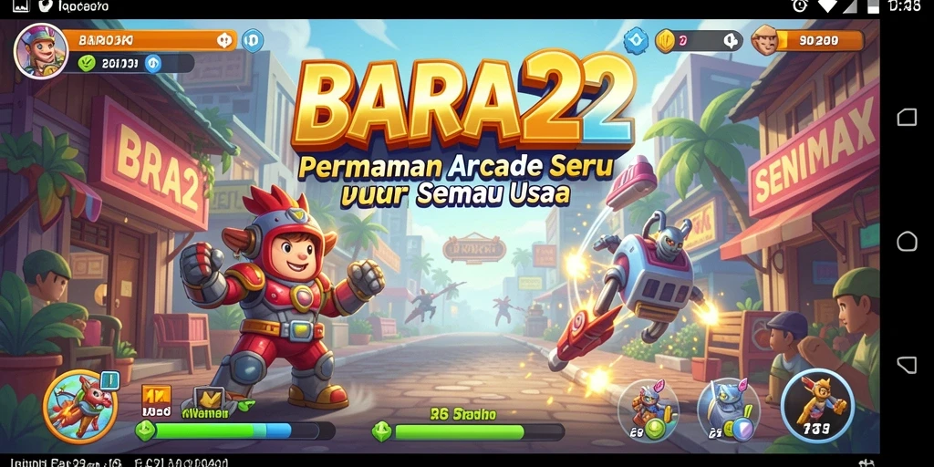 Tampilan gameplay seru dan penuh warna di BARA22.