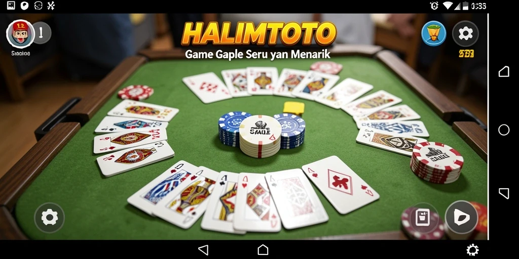 Tampilan gameplay seru di HALIMTOTO dengan kartu Gaple.