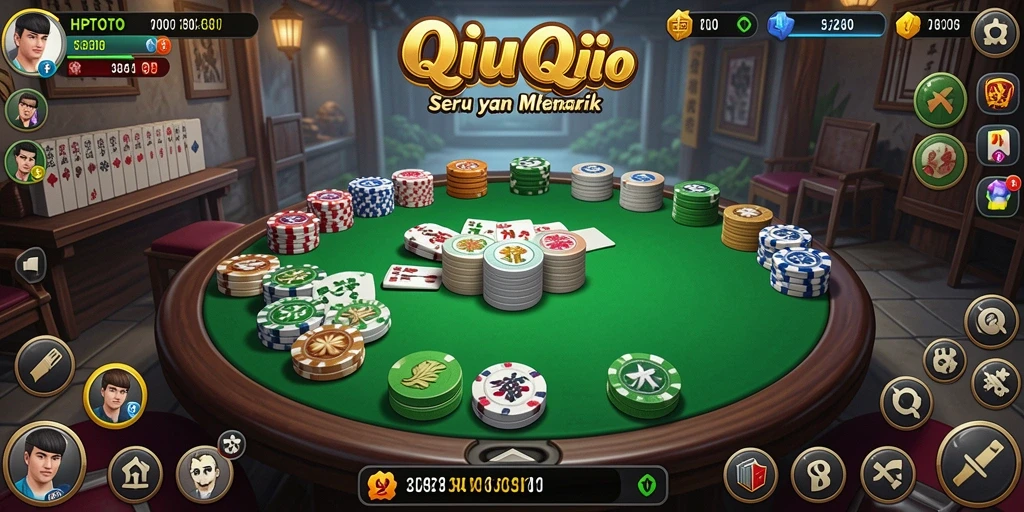 Screenshot gameplay HPTOTO menampilkan keseruan bermain QiuQiu.