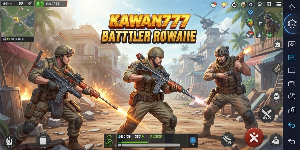 Tampilan gameplay seru saat bertempur di KAWAN777.