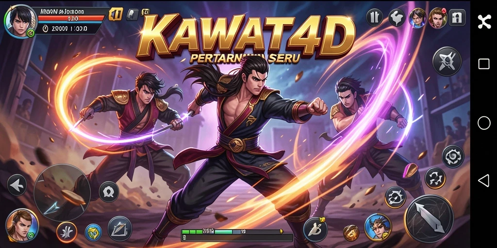 Tangkapan layar KAWAT4D menampilkan aksi pertarungan yang intens.