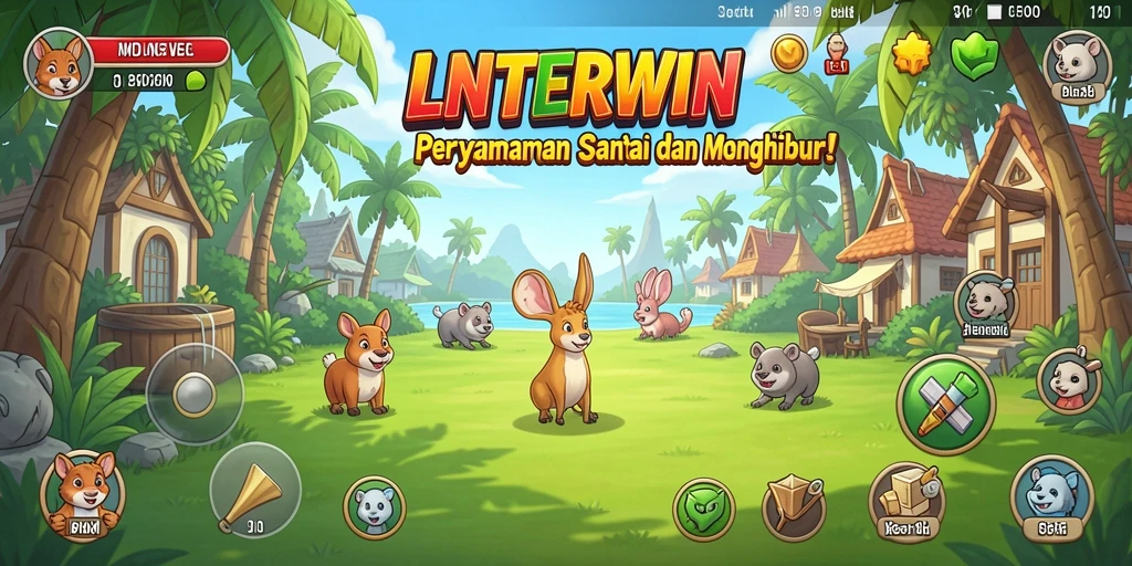Tampilan gameplay LNTERWIN menampilkan aksi santai yang menghibur.