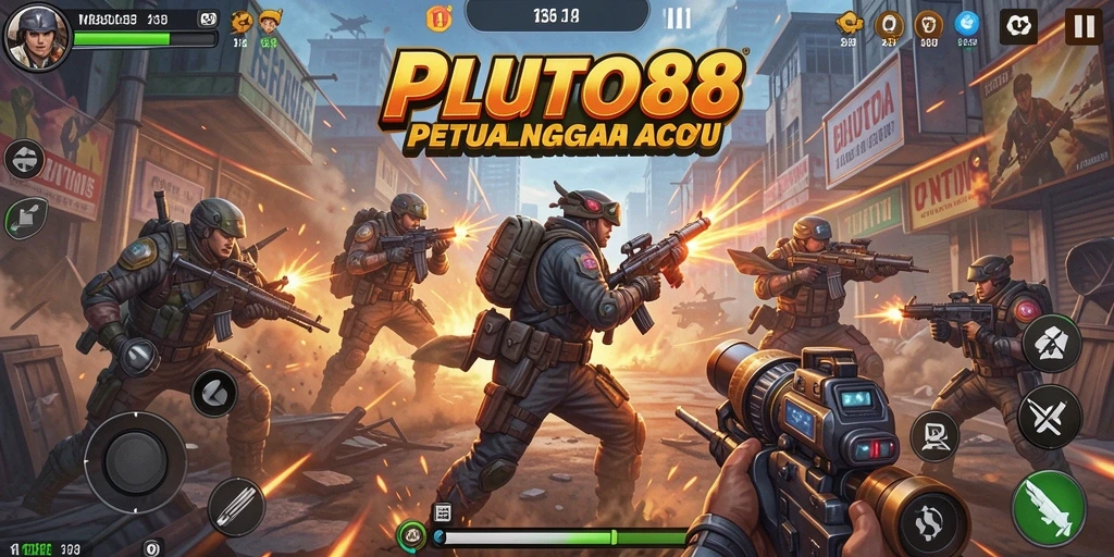 Tampilan gameplay menegangkan dari PLUTO88 yang memukau.