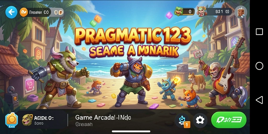 Screenshot gameplay PRAGMATIC123 menampilkan aksi seru di level Arcade.