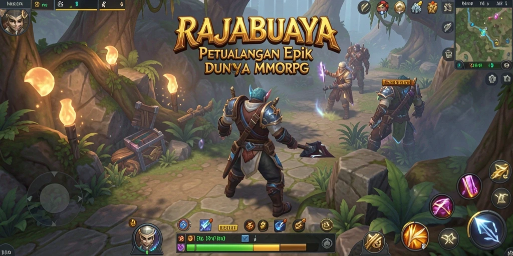 Screenshot gameplay menunjukkan pertempuran seru dalam dunia RAJABUAYA.
