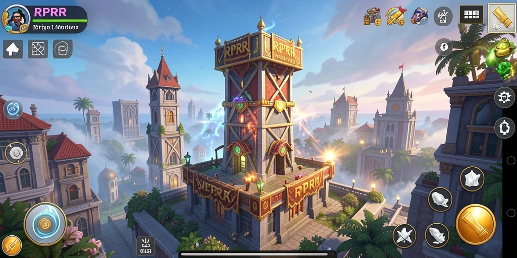 Gameplay RPRR menghadirkan strategi pertahanan menara yang menarik.