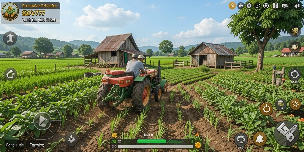 Screenshot utama SOV777 menampilkan gameplay pertanian yang menarik.