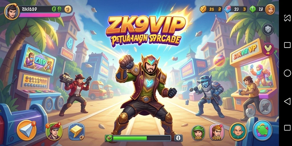 Tampilkan gameplay seru dalam ZK9VIP dengan warna-warna cerah.